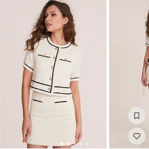 J.ING - Classy tweed set in ivory - size small (s) BRAND NEW
